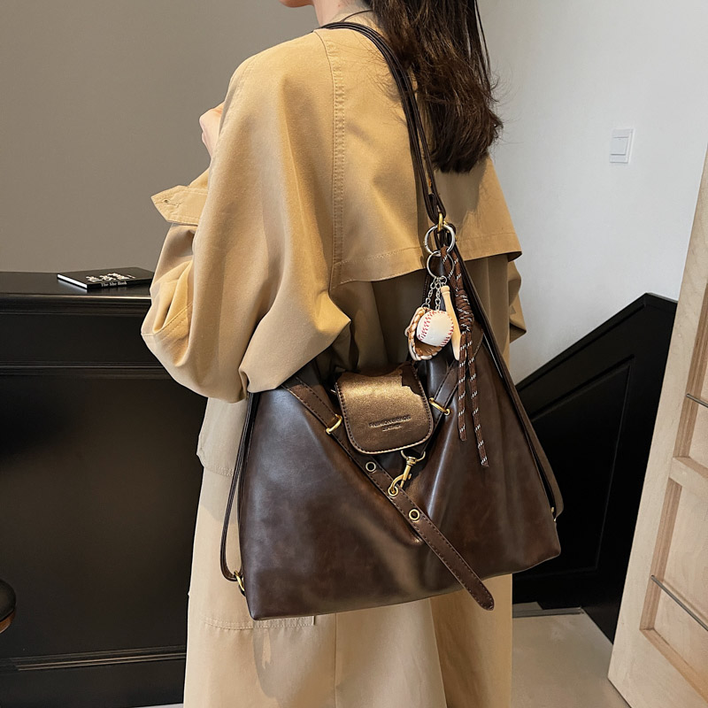 高级感百搭托特包通勤复古双肩包