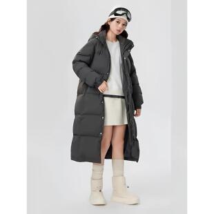 凸乆鸟CV羽绒服男女超长款过膝加厚冬季2026新款情侣宽松外套中戏