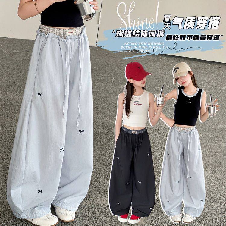 女童独特超好看裤子夏2026新款儿童速干防蚊裤女孩大童薄款工装裤