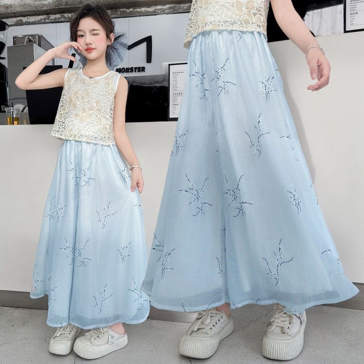 女童裤子夏装2026新款儿童洋阔腿裤大童夏季宽松裙裤女孩九分裤裙