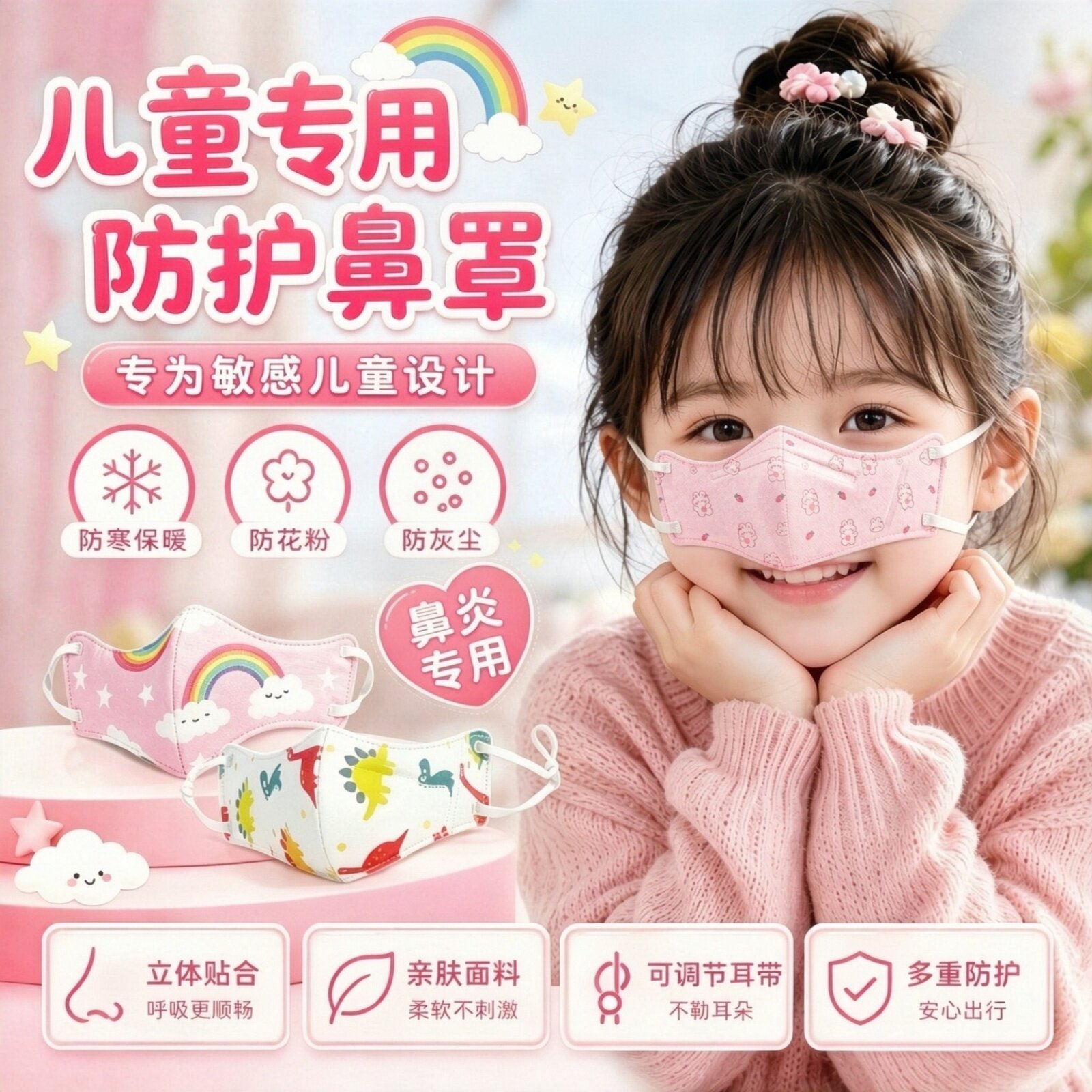 儿童鼻罩换季敏感专用防护透气潮图片