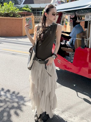 「 1.13 春夏新品 」 MMFISH 后背镂空辣妹纯欲显瘦背心 25T066