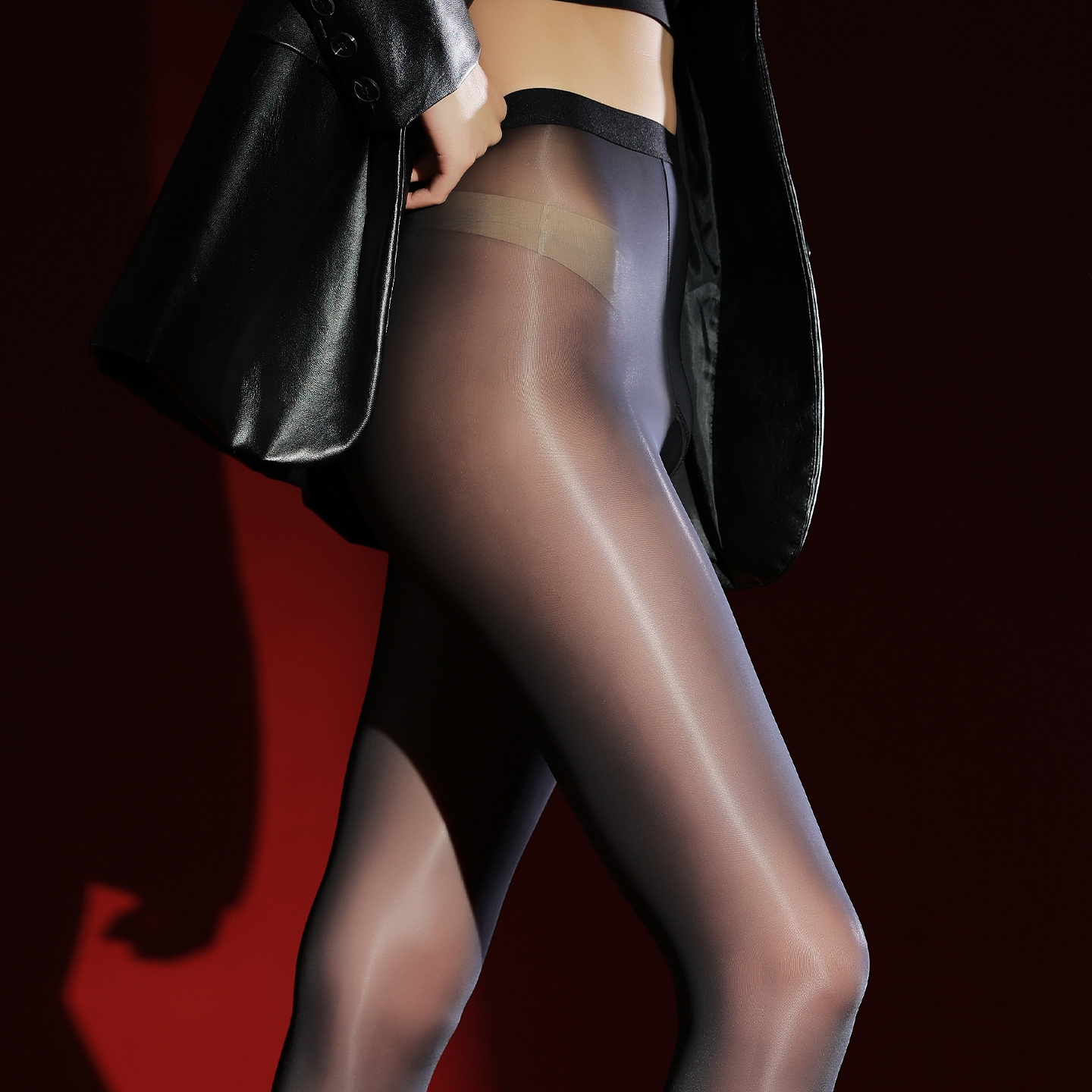 春秋绅士九分裤男士油光丝袜