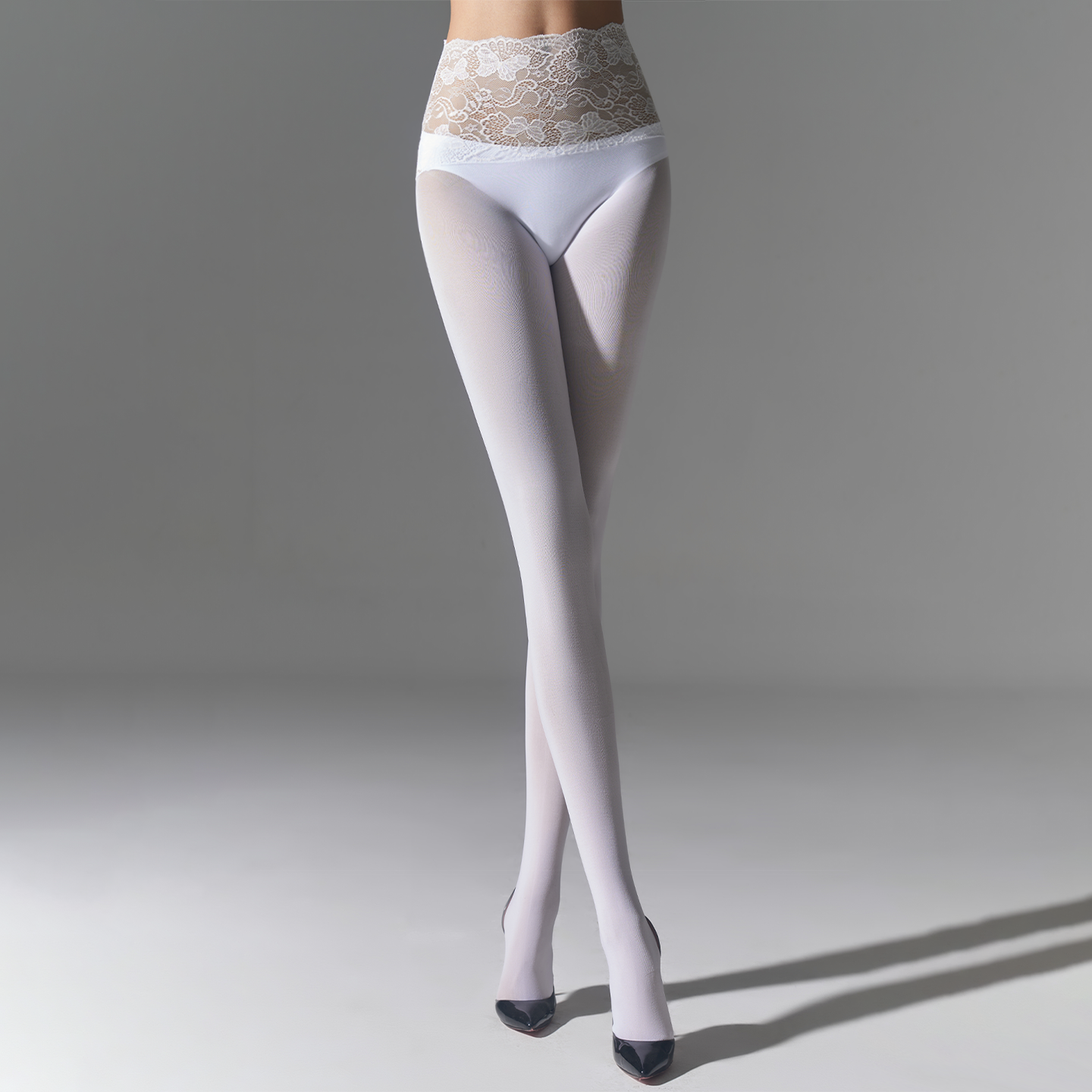 秋冬200D天鹅绒蕾丝高腰连裤袜