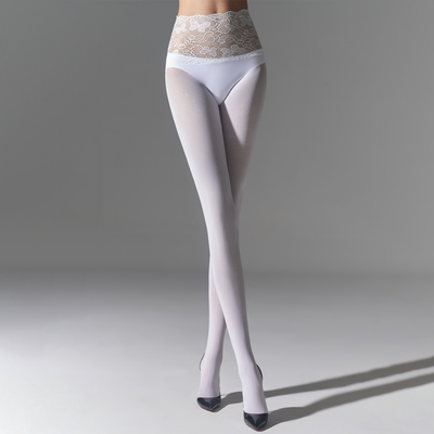 秋冬200D天鹅绒蕾丝高腰连裤袜