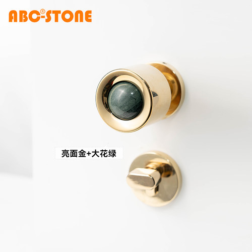 FS.ABC猫儿眼亮面金中古风格天然大理石门锁通用卧室房门双开门锁