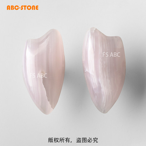 FS.ABC剑形粉玉宝石天然玻璃门拉手木门服装店咖啡店酒店定制刻字