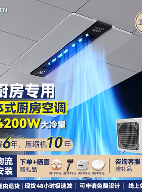 厨房空调强制冷大冷量嵌入式制冷机吊顶分体式家用厨房专用空调