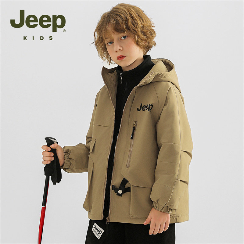 Jeep吉普男童羽绒棉服冬季男孩儿童冬装中大童棉衣加厚保暖外套潮