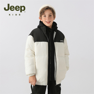 Jeep吉普童装儿童羽绒服秋冬季保暖男童加厚中大童轻薄羽绒外套潮