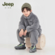 Jeep吉普儿童羊羔绒套装 秋冬男女童立领保暖加厚外套裤 子两件套潮
