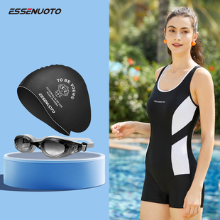 水上先生竞速泳衣女款 性感女士游泳衣 连体平角专业运动训练泳装