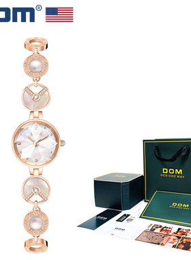DOM 潮流时尚手链多切面款式轻奢石英防水女表 G-1740