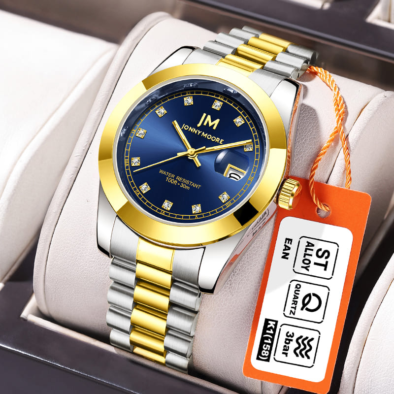 DOM联盟JM腕表 气质经典日历石英防水男士手表K1039