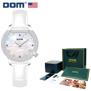 坚守139道生产工序 1529L 时尚 轻奢皮带石英女士手表 DOM腕表