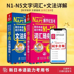 日语红蓝宝书N1-N5文字词汇+文法详解 新标准日本语能力考试 日语单词口袋语法书籍 n1n2n3n4n5 日语入门自学教材