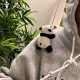 熊猫胸针中国风趴趴熊猫别针超萌毛绒胸针书包卫衣个性 情侣配饰潮