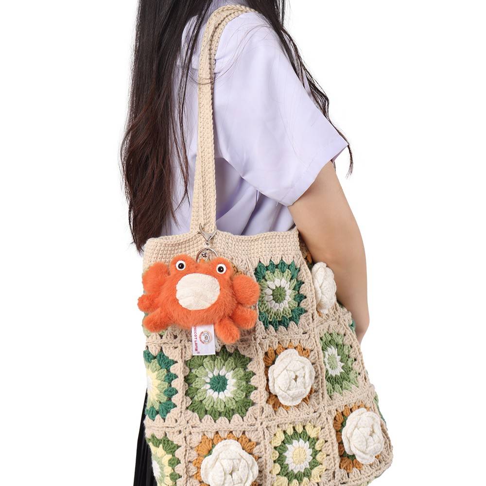 p绒iotc650La快b乐螃蟹 书挂A件公m生仔女钥匙包扣可玩偶毛车r爱