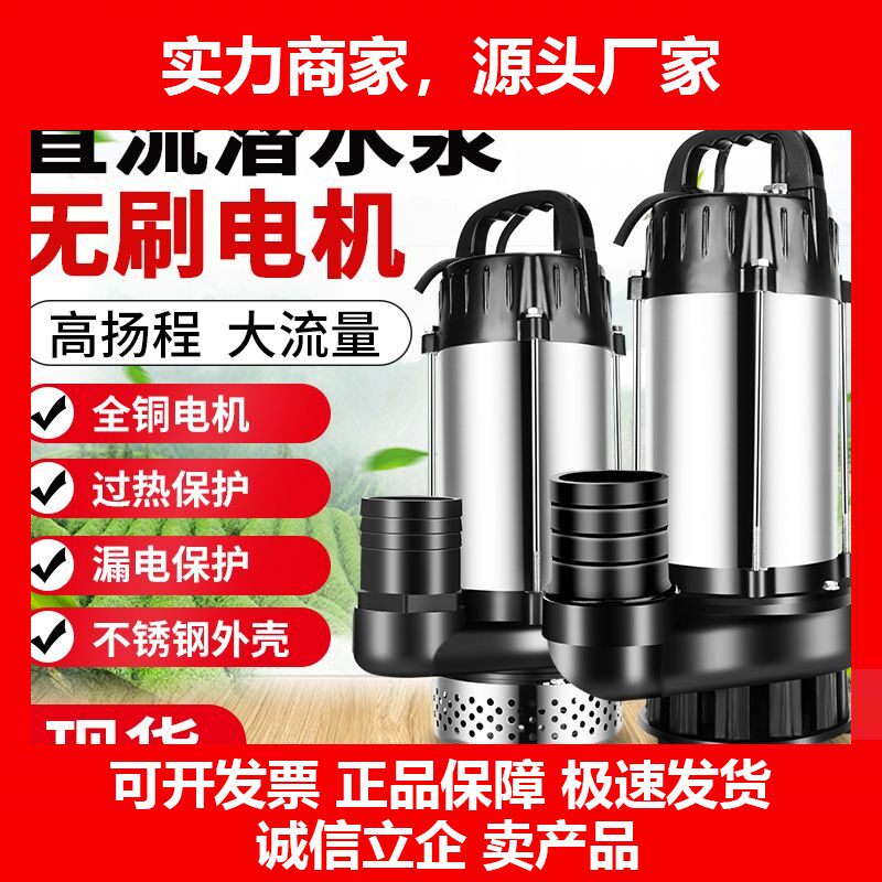 直流潜水泵48V60V72V型水泵抽水家用电瓶车电动车农用泵十大品牌