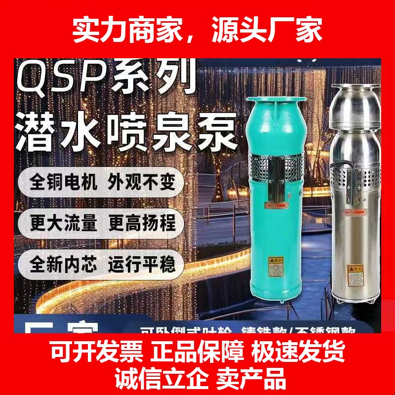 喷泉三相不锈钢QSP水池水泵景区广场假山小区专用潜水泵十大品牌