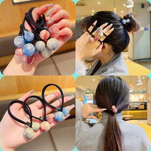 气质珍珠头绳女高马尾扎头发橡皮筋发圈简约高弹力丸子头发饰发绳