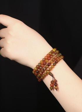 新型手串天然108颗手串手链龙纹玛瑙石男女情侣款多规格饰品