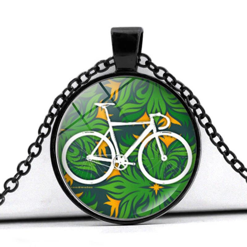 新款复古单车花篮项链女百搭饰品欧美跨境老式自行车吊坠毛衣