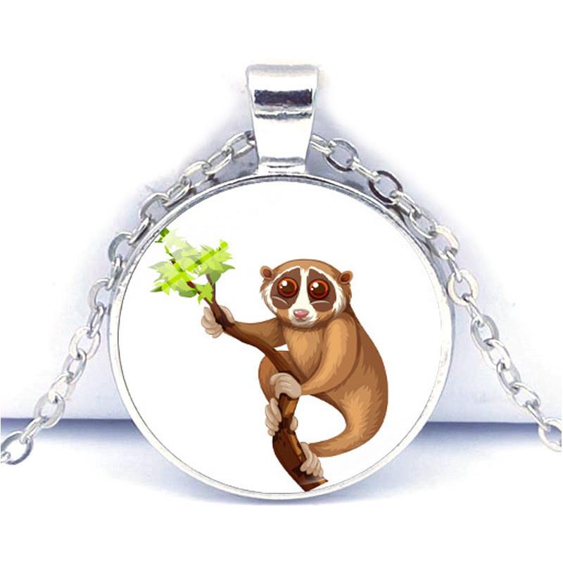 新款亚马逊 树懒时光宝石艺术创意玻璃项链 欧美跨境毛衣链吊坠