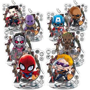 新款蜘蛛侠英雄远征Q版复仇者联盟4电影周边洛基亚克力小立牌钥匙