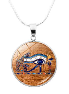 新款古埃及荷鲁斯之眼圣甲虫时光宝石项链 埃及神辛博尔吊坠首饰