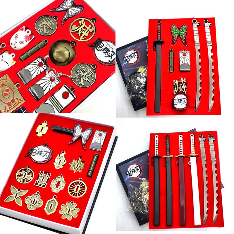 新款鬼灭套装之刃 Demon Slayer金属项链匙扣刀剑武器饰品周边产