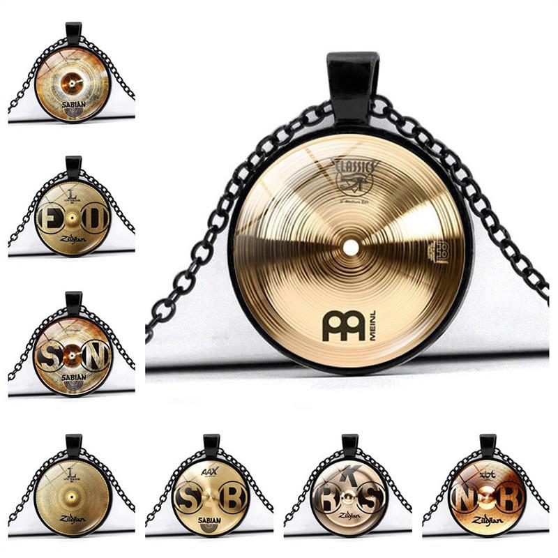 新款DJ鼓手架子鼓时光宝石吊坠项链女跨境欧美热销复古毛衣链饰品