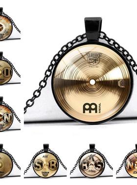 新款DJ鼓手架子鼓时光宝石吊坠项链女跨境欧美热销复古毛衣链饰品