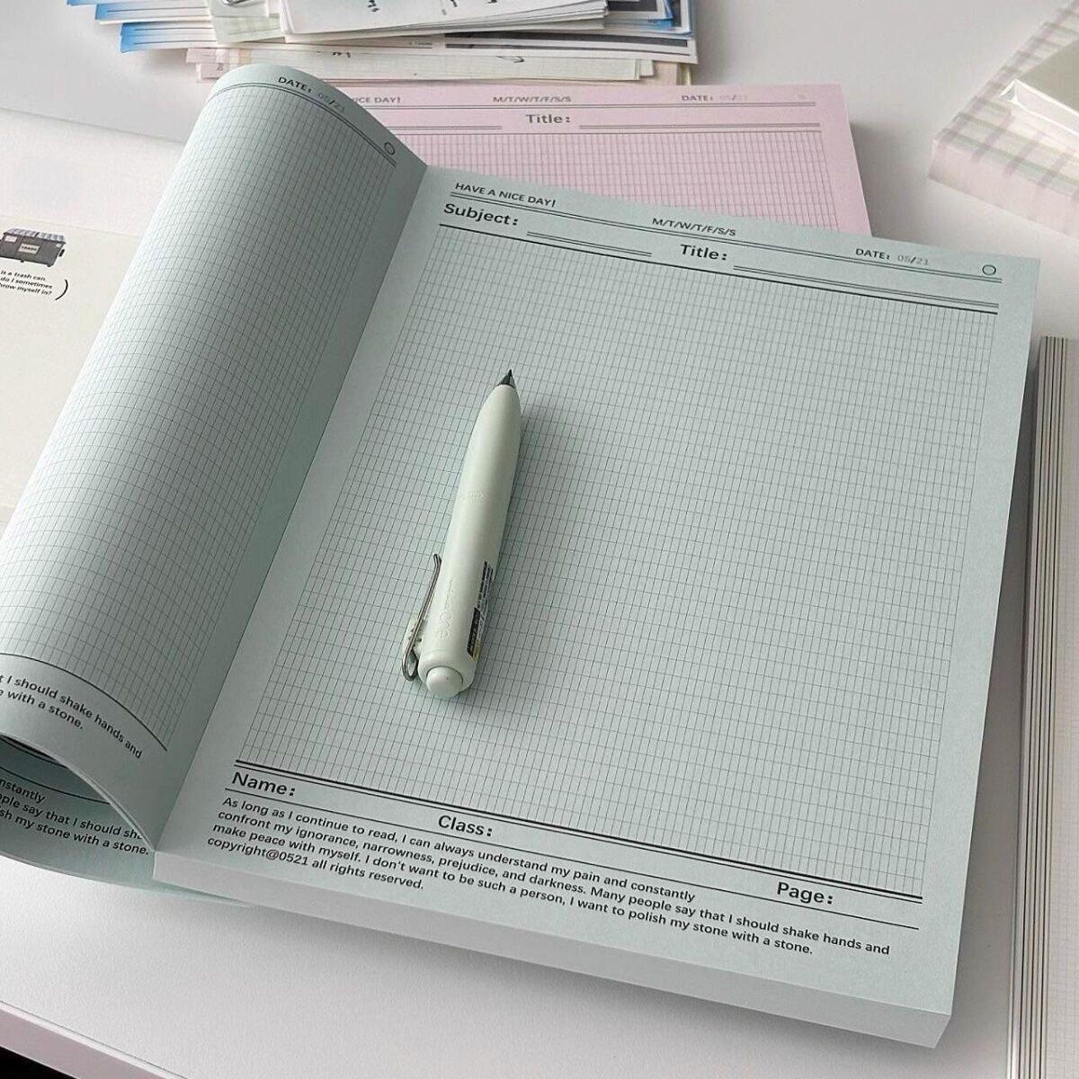 韩系ins风简约拍纸本b5方格可撕高颜值学生便签单词日记摘抄