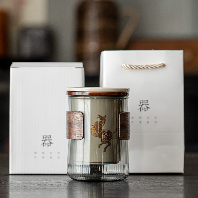 简约玻璃泡茶杯子马到成功马克杯陶瓷过滤茶水分离杯办公室个人用,餐饮具,茶杯,淘宝优惠券,粉丝福利购,淘宝优惠卷