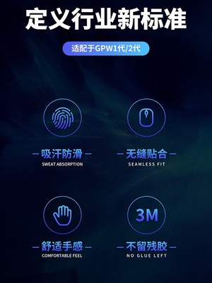 罗技gpw防滑贴狗屁王一代鼠标贴纸gpw2二代防汗吸汗全包gpw3三代