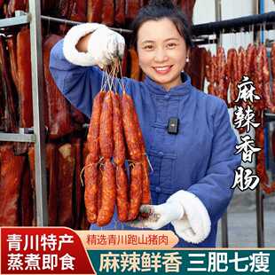 四川青川特产川味麻辣香肠500g 土家猪肉川味腊肠 青川腊肉