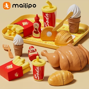 麦乐宝儿童炸鸡切切乐玩具仿真刀叉薯条可乐早教益智角色扮演礼物