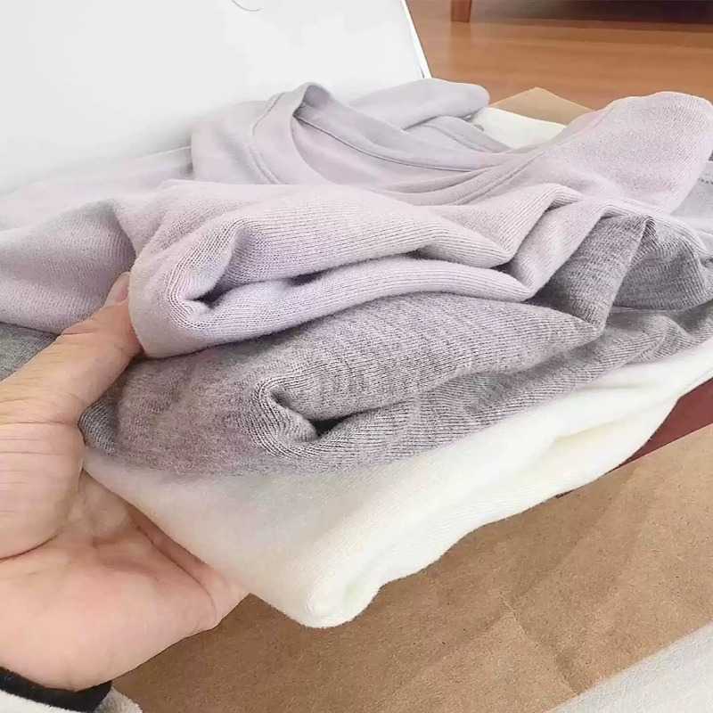 奶油纯色德绒加厚磨毛保暖上衣｜