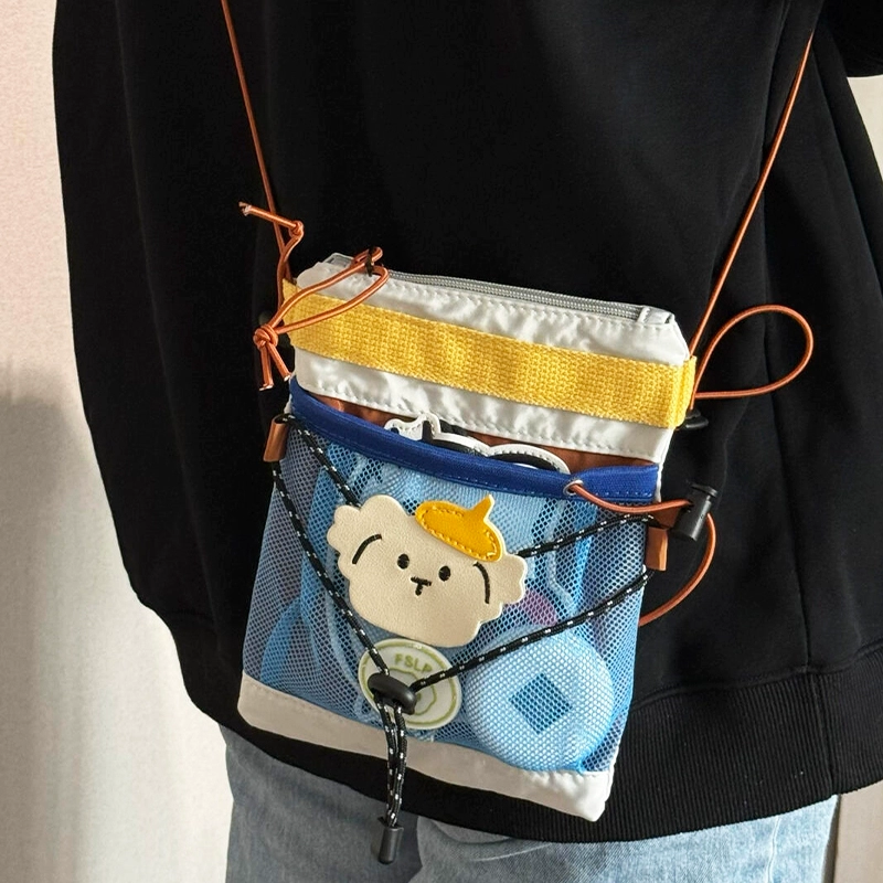 小狗抽绳手机包女斜挎2025新款夏天散步迷你小包出行上班通勤包包