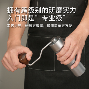 外调手摇磨豆机手冲意式 家用咖啡豆研磨机cnc磨芯 三轴承上调式