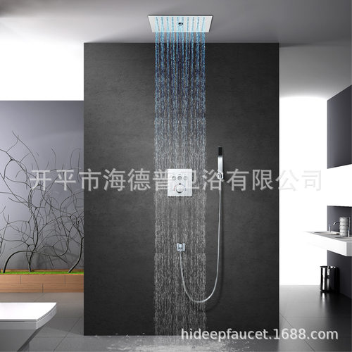 HIDEEP浴室天花板淋浴的顶喷恒温300*300mm两功能LED顶喷HI05080A