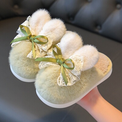 儿童棉拖鞋2025秋冬防滑软底居家保暖可爱卡通男女童小孩毛毛拖鞋