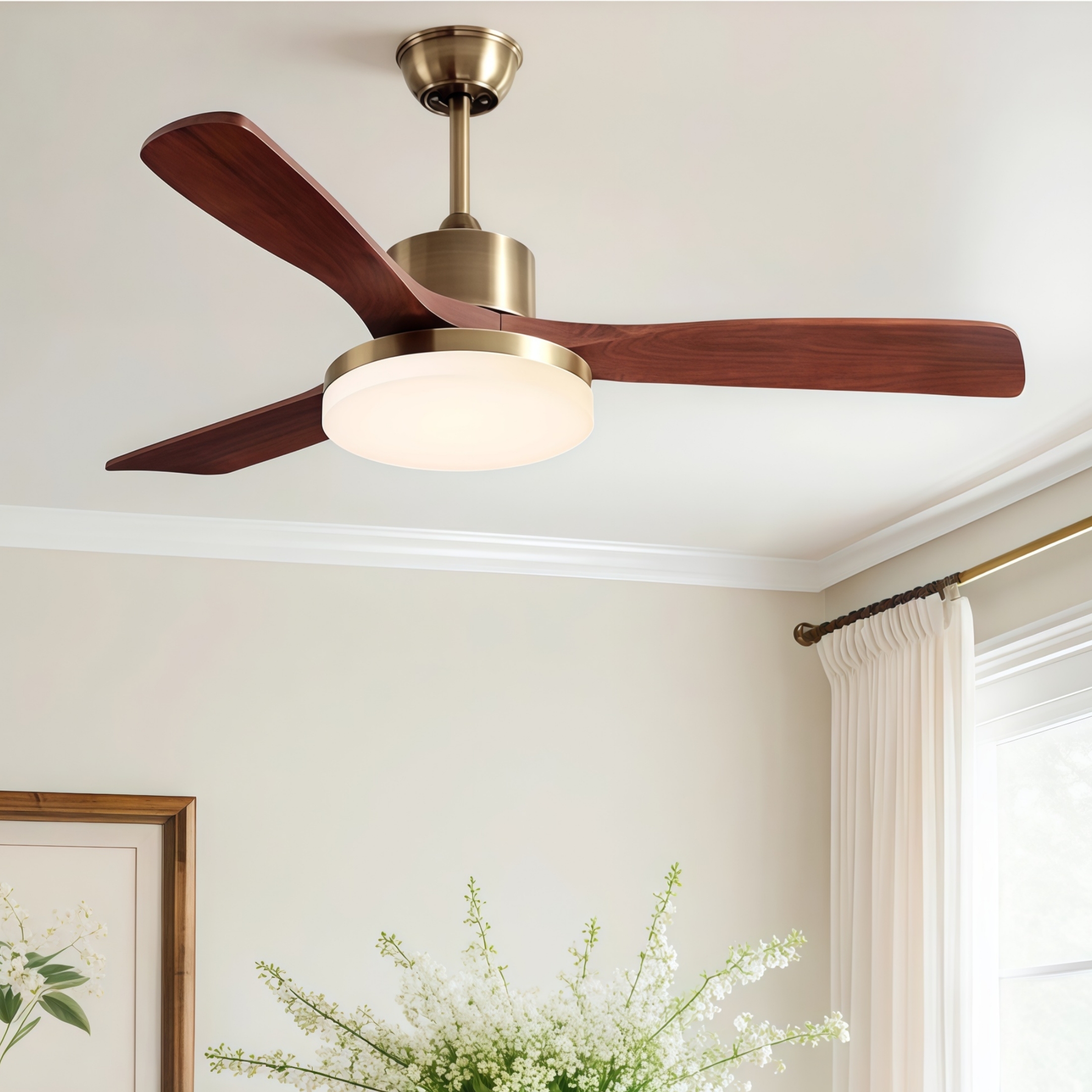 高端实木风扇灯吊扇灯餐厅阳台