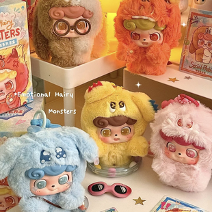 Q宝毛绒盲盒情绪毛毛怪QKid潮玩可爱公仔手办玩具礼物