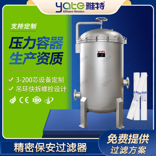 304不锈钢保安过滤器精密过滤机地下水自来水工程芯式过滤设备