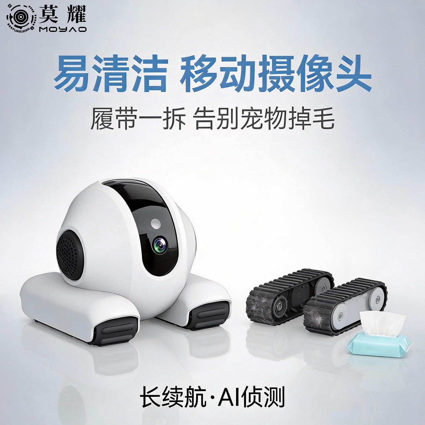 智能监控机器人移动摄像头免插电长续航易清洁全屋移动监控机器人