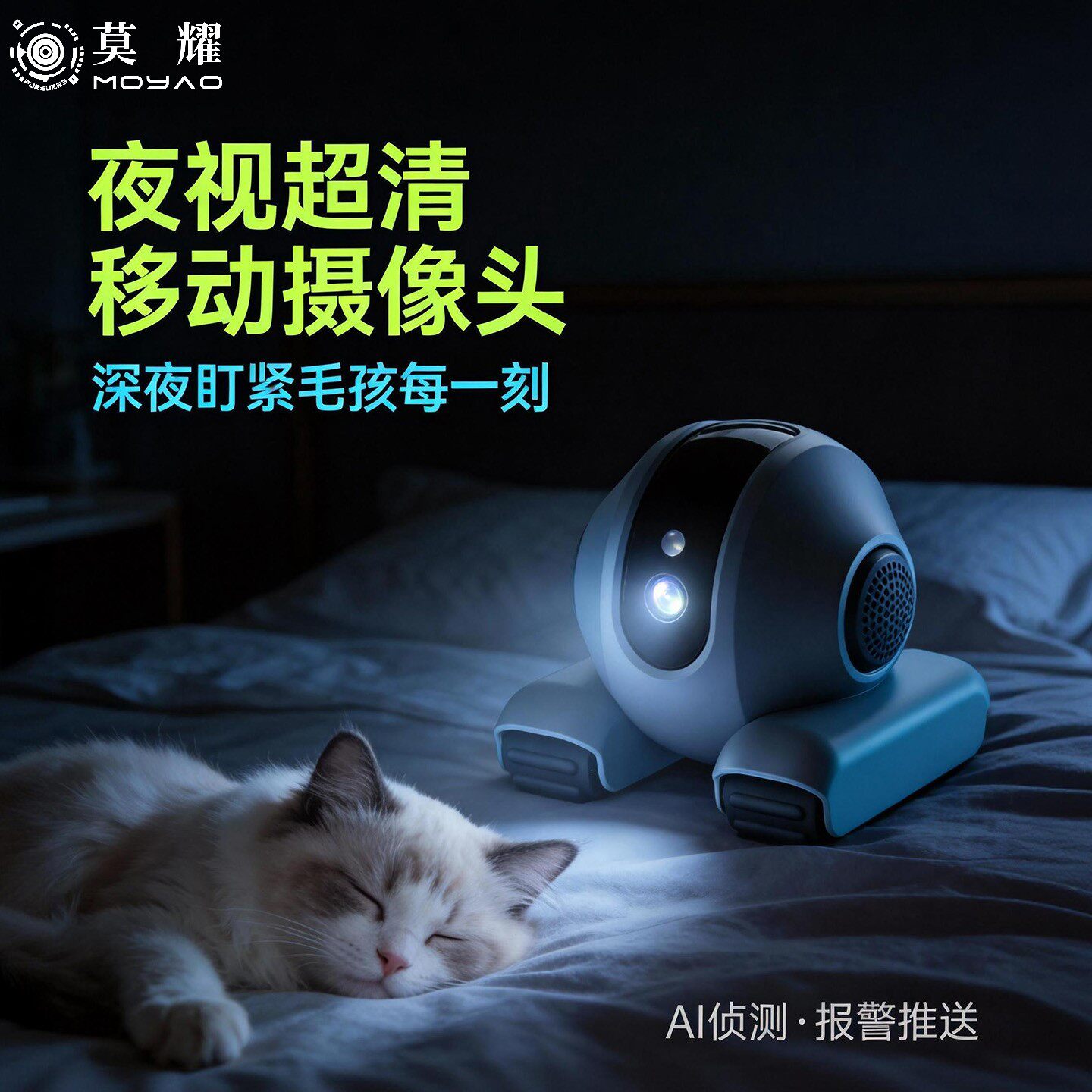 移动监控机器人免插电全屋无死角巡查4K超清高清无线遥控车摄像头