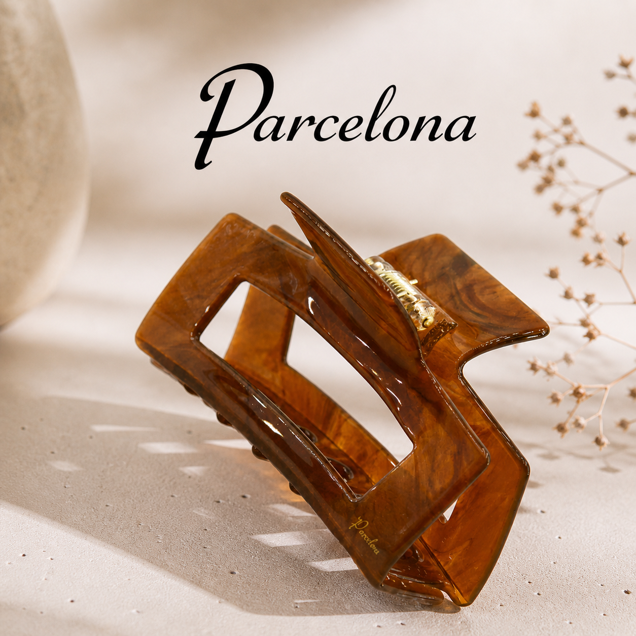 parcelona潘芮娜法国经典欧美盘发抓夹鲨鱼夹头饰马尾玳瑁色极简