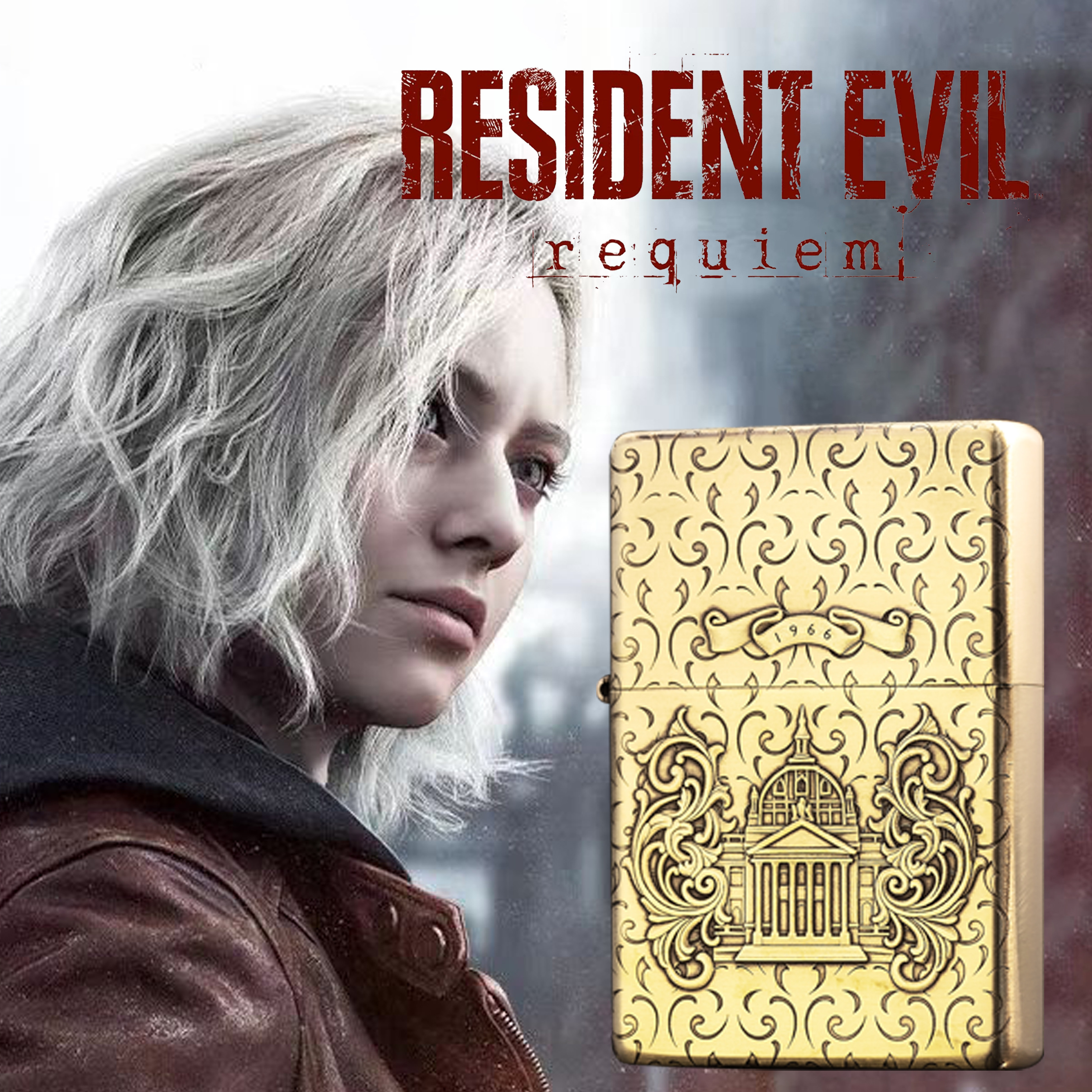 zippo正品打火机/168盔甲黄铜-安魂-生化危机9格蕾丝同款周边